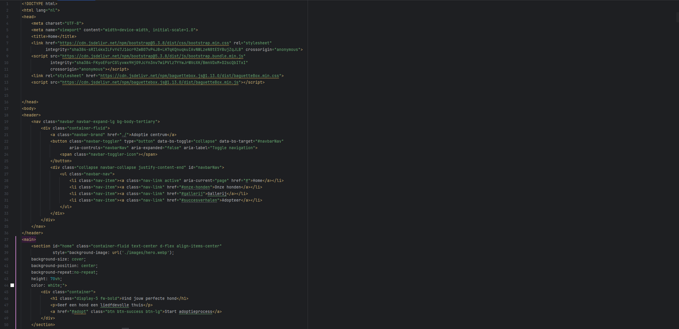 code voor bootstrap